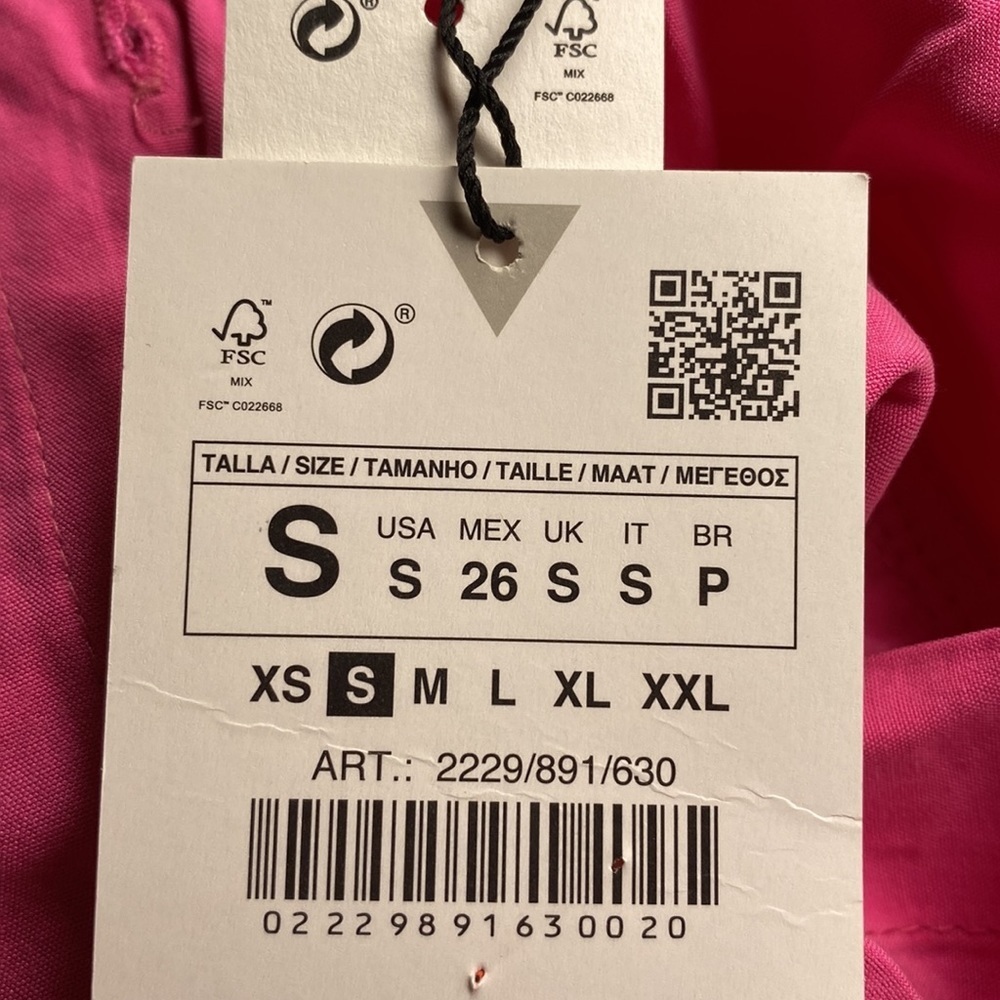 NWT. Zara Fuchsia 100% Modal Oversized Soft Shirt. Size S. - Picture 6 of 8